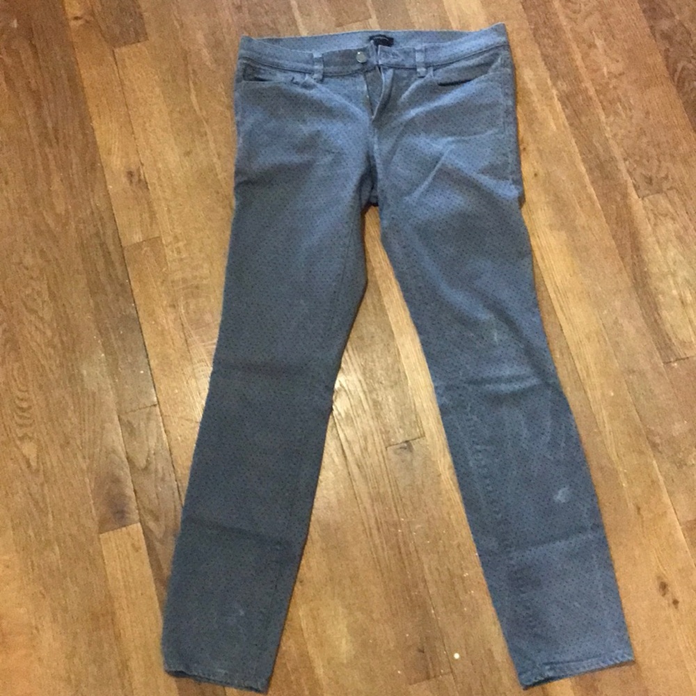 Ann Taylor Gray/Grey Skinny Pants Polka Dot Design
